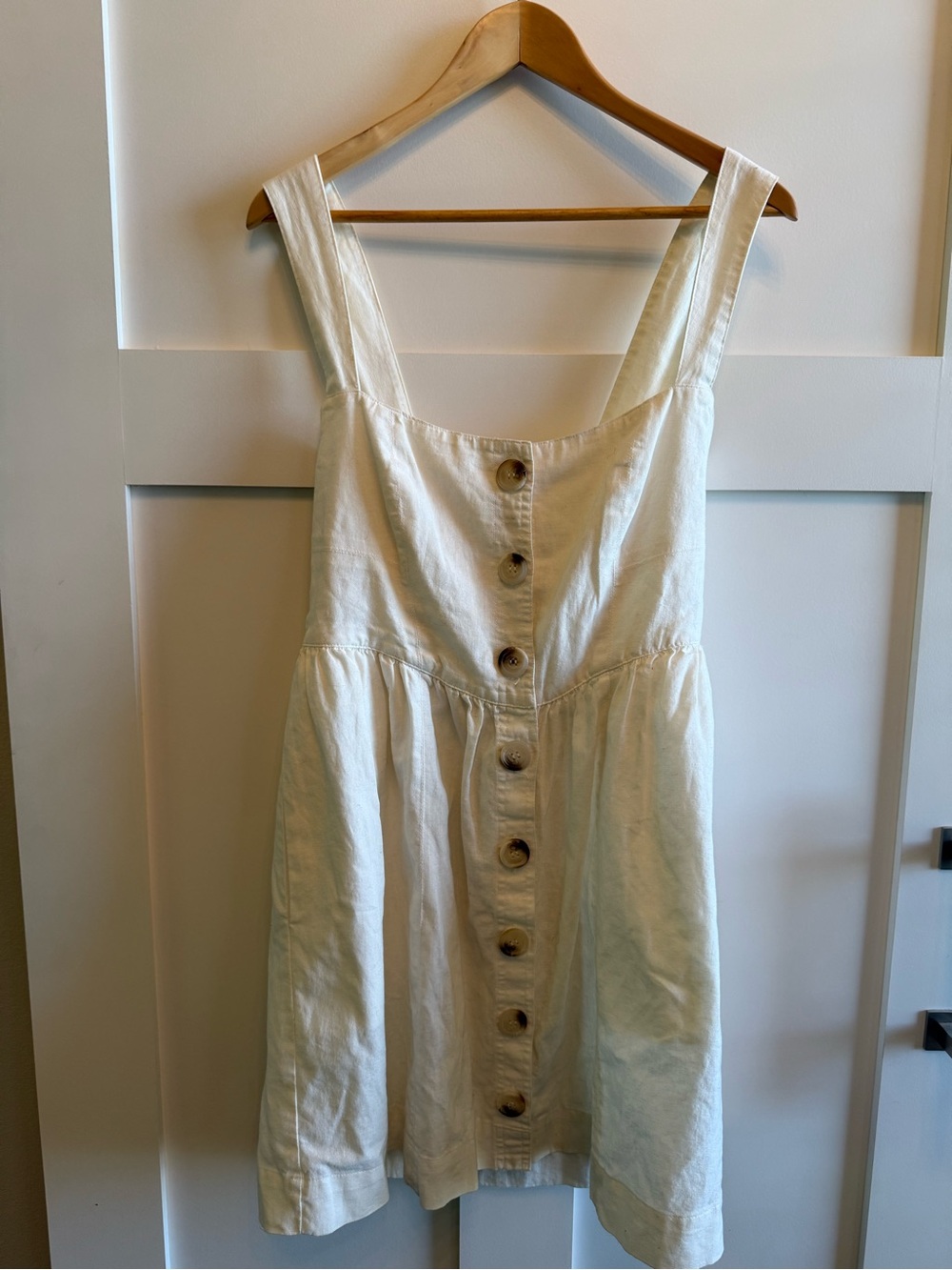 Free People Classic Cream Button-Front Sundress